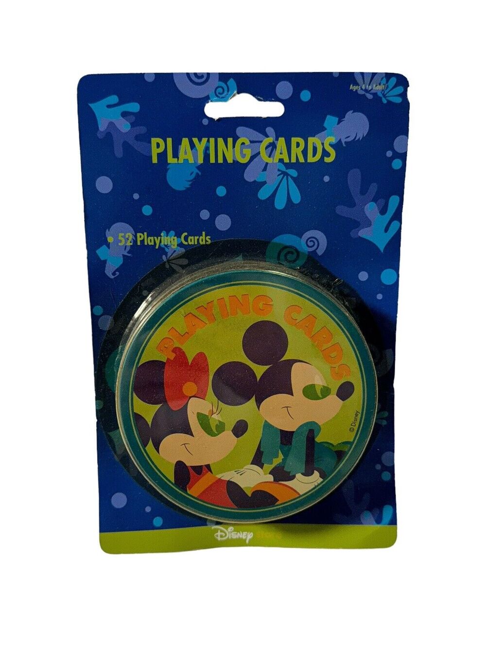 The Disney Store Mickey Mouse Minnie Round 52 Deck Playing Cards With Tin